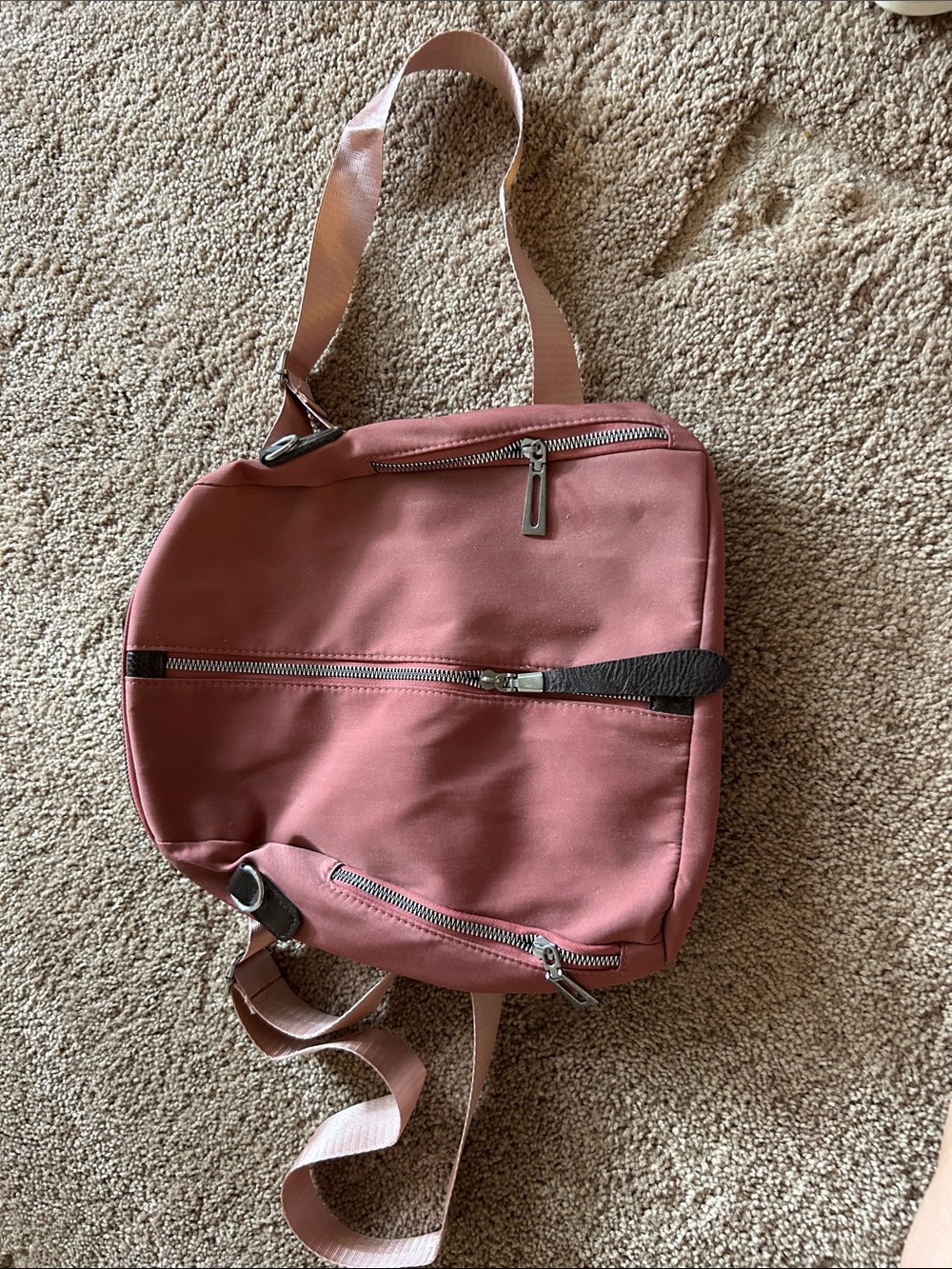 Dusty Rose Crossbody Backpack Bag